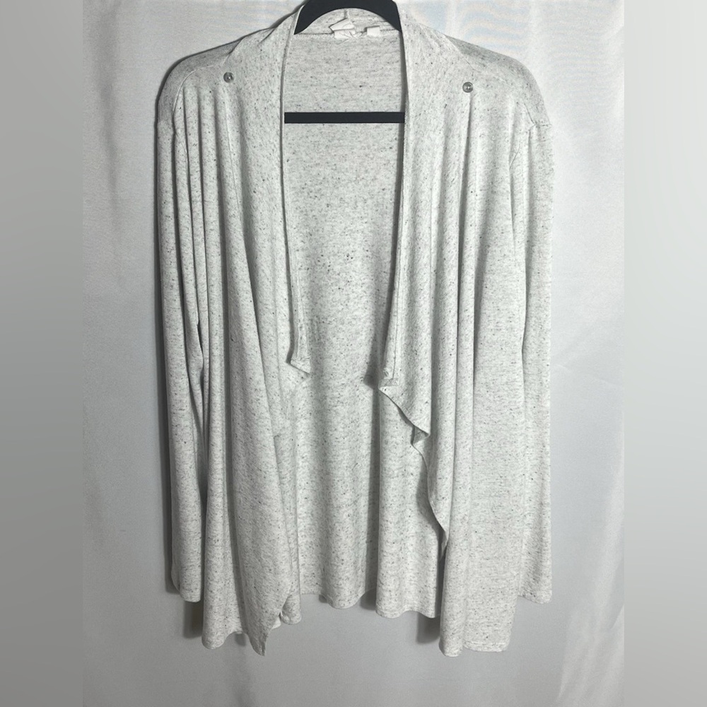 GAP Maternity Breast Feeding Sweater Cream Gray Fly Front Knit Sweater M